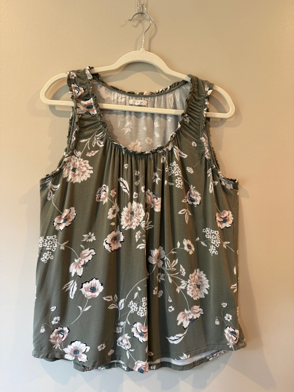 Maurices Olive Green Floral Sleeveless Tank